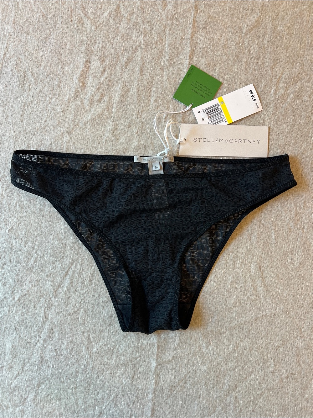 Stella McCartney Black Logo Mesh Bikini Brief